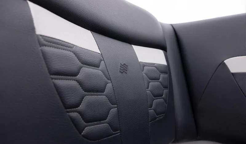 Slide: The Image of 2025 Four Winns H9C interior with sleek, modern upholstery design. - 12