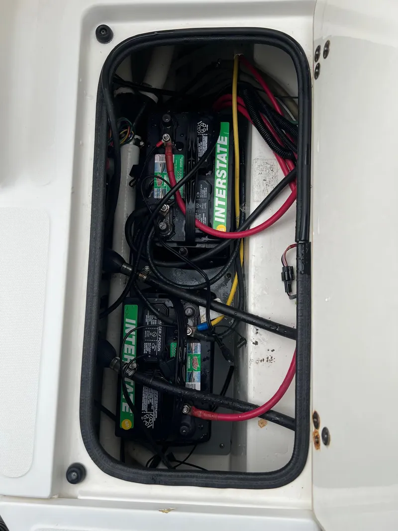 Slide: The Image of Battery compartment of a 1998 Boston Whaler 26 Outrage with Interstate batteries. - 5