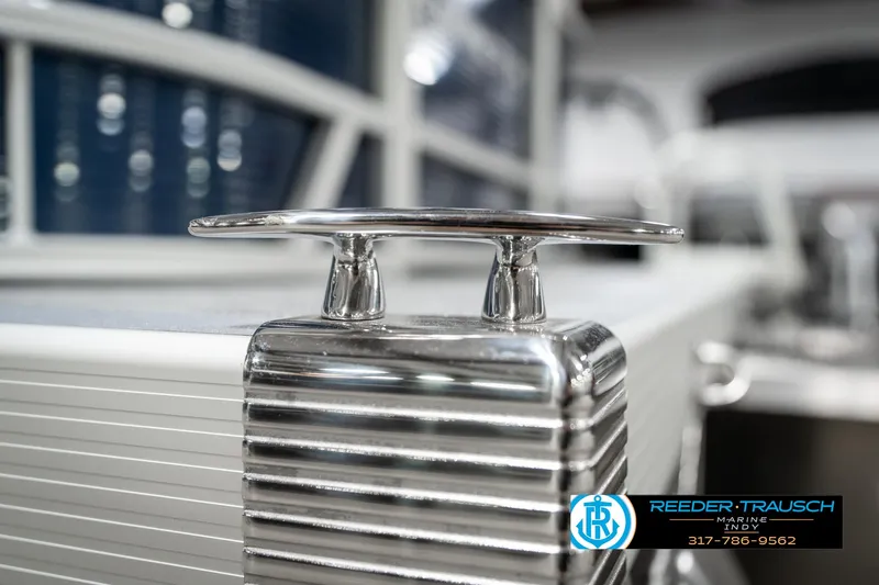 Slide: The Image of 2025 Bennington 22 SSR boat cleat detail, showcasing sleek design and craftsmanship. - 45