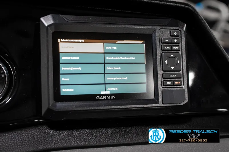 Slide: The Image of Garmin navigation system in 2025 Bennington 22 SSR boat dashboard. - 34