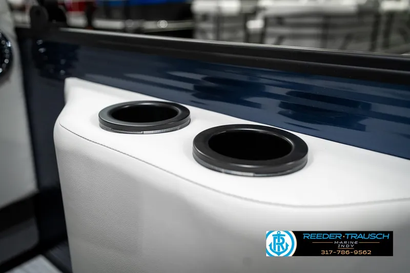Slide: The Image of Cup holders on a 2025 Bennington 22 SSR boat interior. - 42