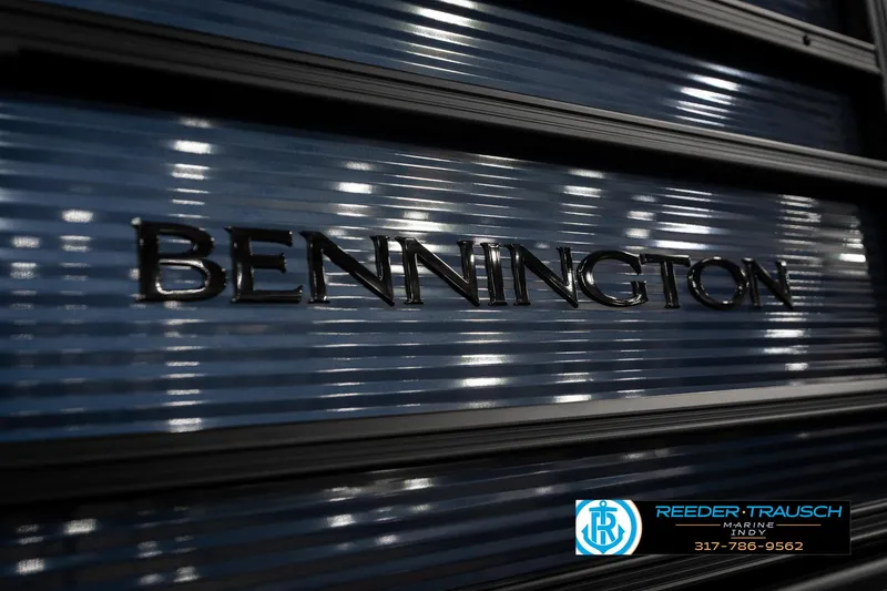 Slide: The Image of 2025 Bennington 22 SSR logo on a sleek, reflective surface. - 45