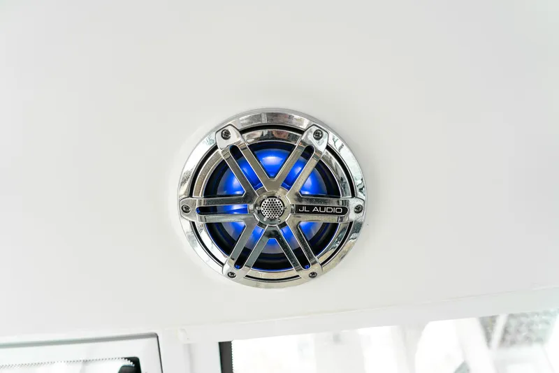 Slide: The Image of JL Audio speaker with blue LED on 2016 Formula 45 Yacht. - 14