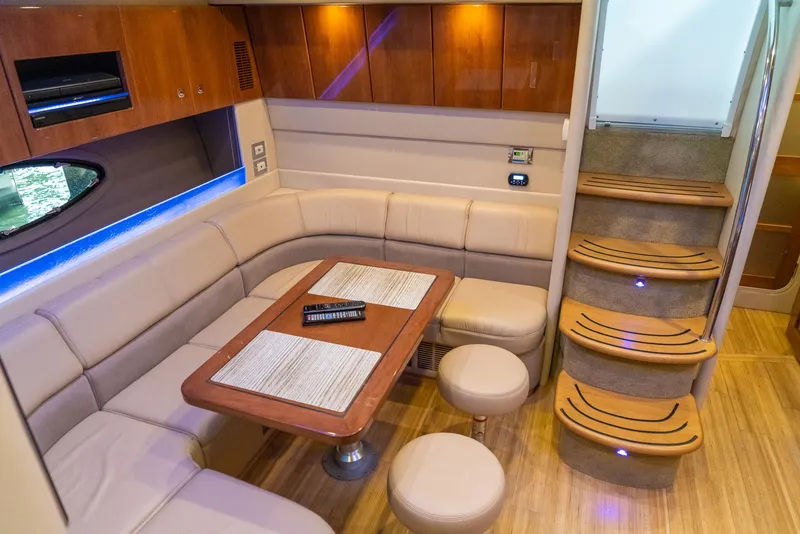 Slide: The Image of Luxurious interior of a 2016 Formula 45 Yacht with elegant seating and wooden accents. - 36