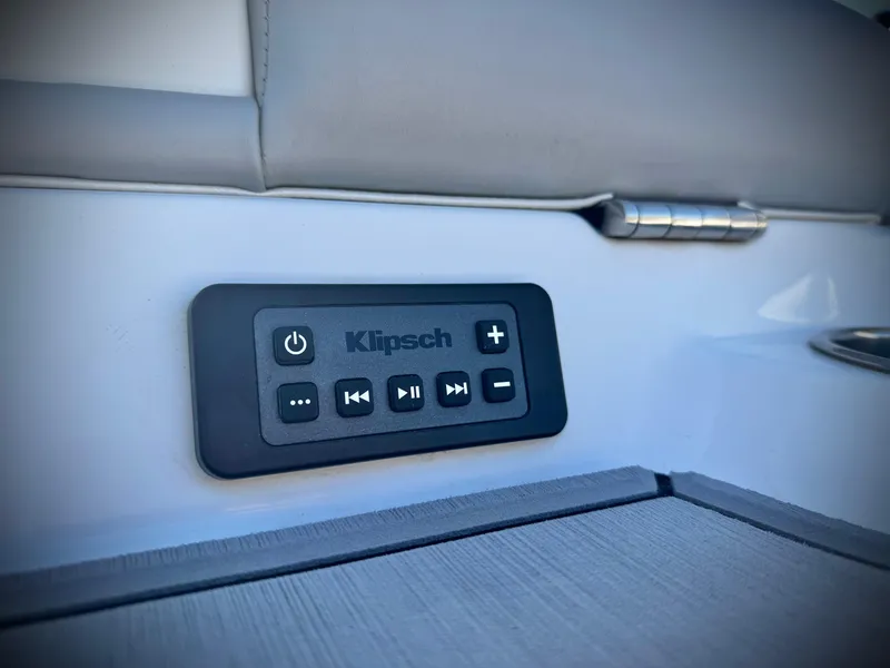 Slide: The Image of Control panel of a 2018 MasterCraft XT22 boat with Klipsch audio system. - 8