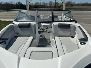 Slide: The Image of 2025 Yamaha Boats AR190 interior with sleek seating and modern design. - 7