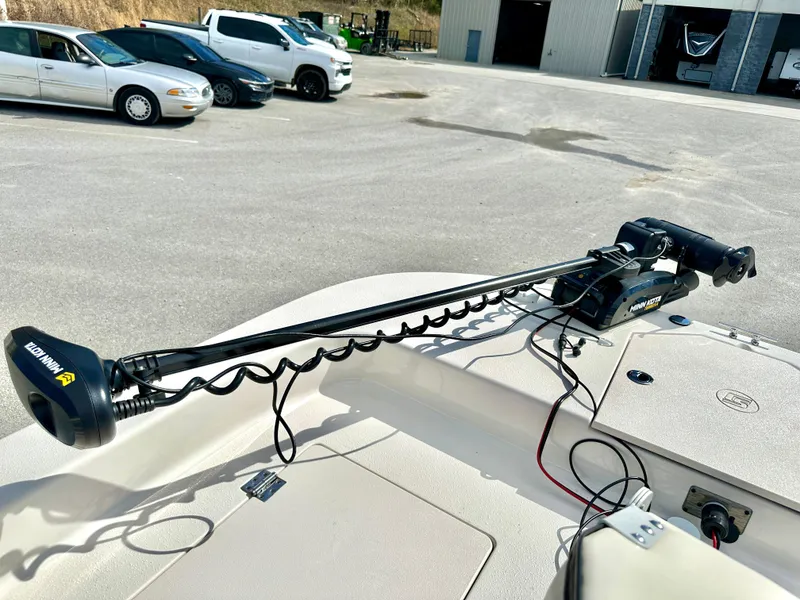 Slide: The Image of 2021 Carolina Skiff 21 LS boat with trolling motor in parking lot. - 16