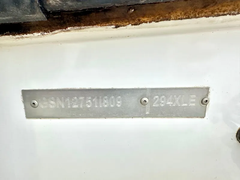 Slide: The Image of Serial number plate on 2009 Stratos 294 XL Evolution boat. - 20