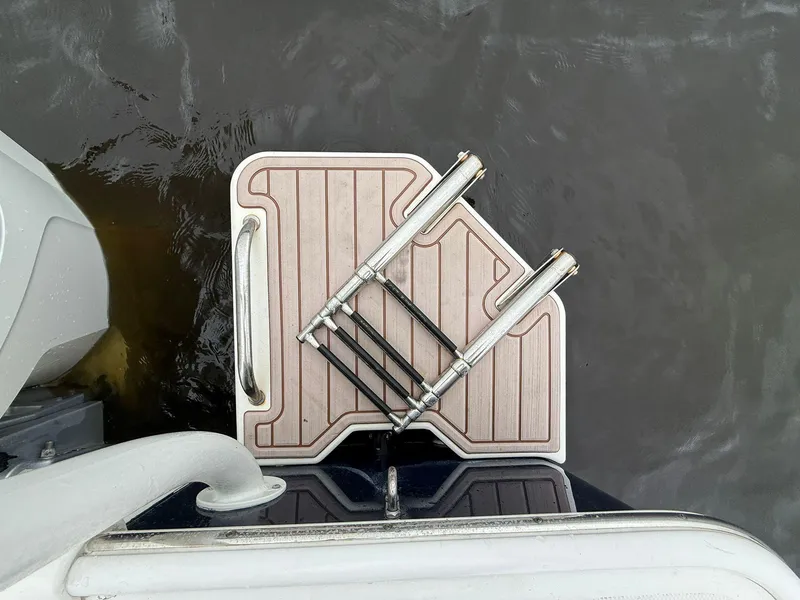 Slide: The Image of Swim platform with ladder on 2022 Boston Whaler 210 Montauk boat. - 12