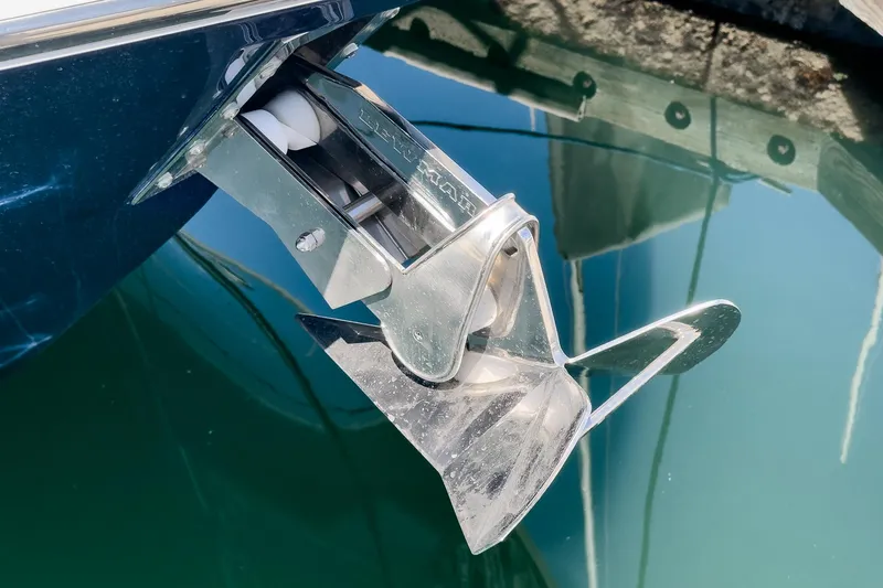 Slide: The Image of Anchor of 2018 Tiara Yachts 3100 Coronet reflecting in water. - 15