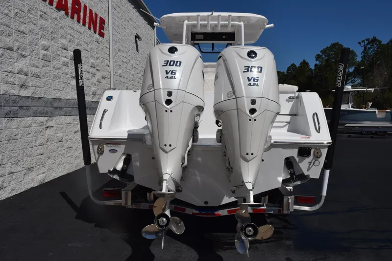 Slide: The Image of 2025 Sea Hunt Gamefish 28 with twin 300 V6 engines, rear view. - 5