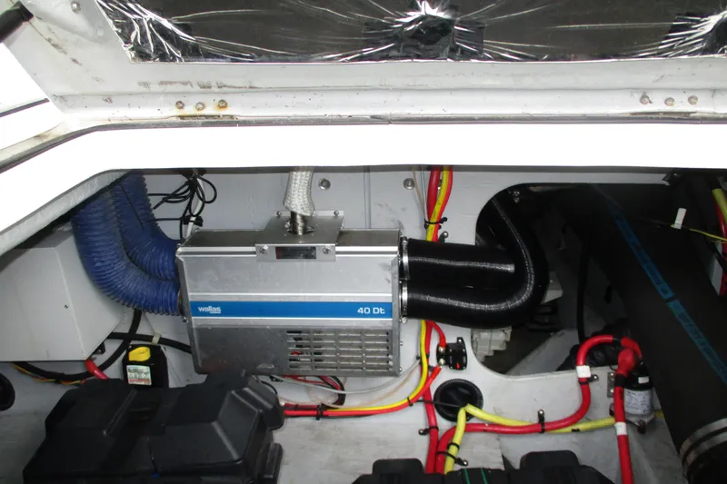 Slide: The Image of Engine compartment of a 2004 Meridian 340 boat with Wallas 40 Dt heater system. - 35