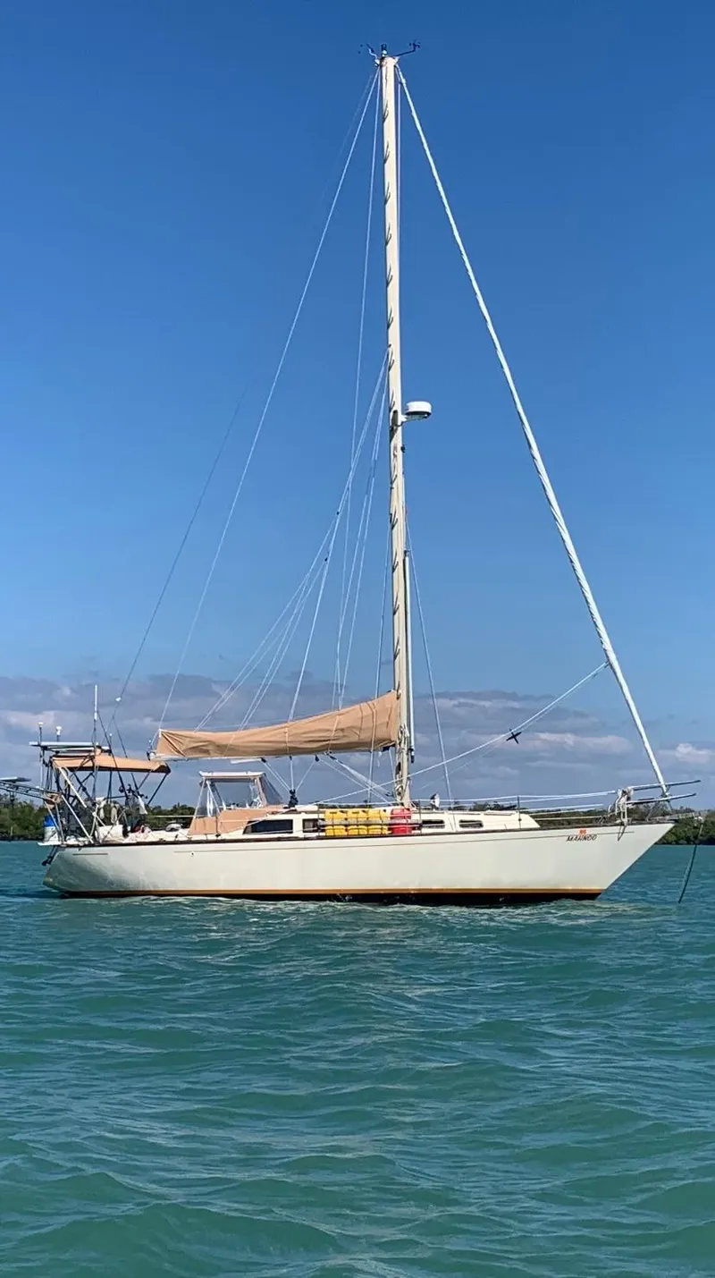 The Image of 1981 S2 11A sailboat on calm water under clear blue sky. - 0