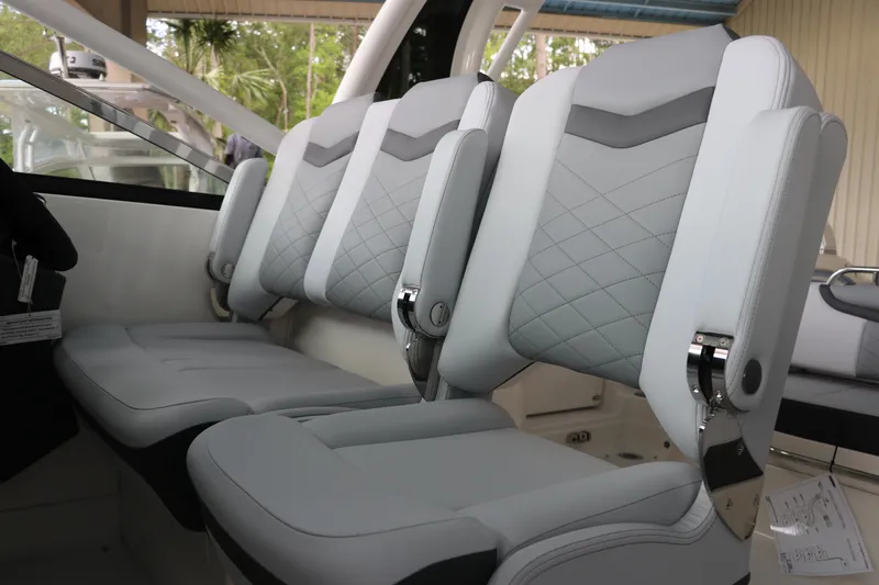 Slide: The Image of 2025 Chaparral 280 OSX boat seats with modern design and luxurious upholstery. - 28
