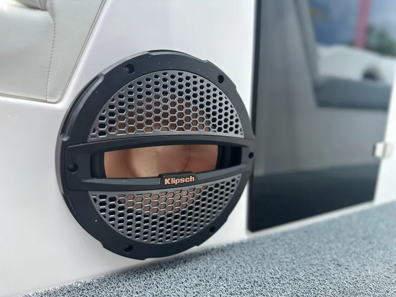 Slide: The Image of Klipsch speaker on 2023 MasterCraft NXT24 boat, featuring sleek design and premium audio quality. - 31