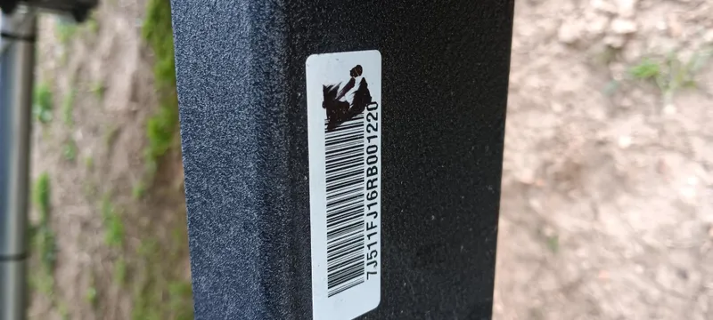 Slide: The Image of Barcode sticker on 2025 Tracker Pro Team 190 boat component. - 23