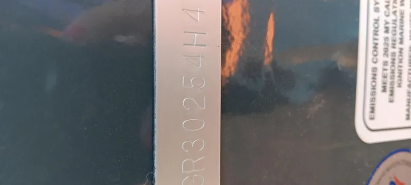 Slide: The Image of 2025 Ranger VX1788 WT serial number plate with embossed characters. - 22