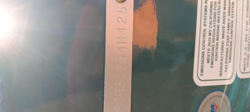 Slide: The Image of 2025 Ranger VX1788 WT identification plate with serial number and emission control labels. - 24