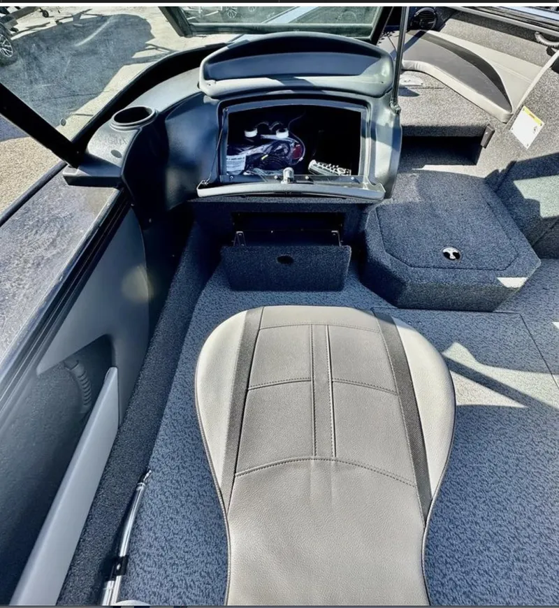 Slide: The Image of 2025 Lund 1875 Crossover XS interior, featuring seating and storage compartments. - 13