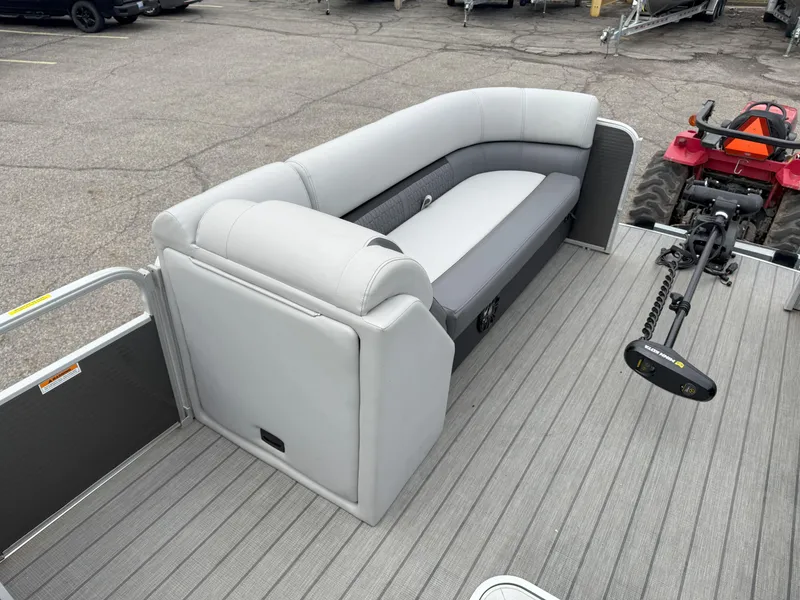 Slide: The Image of 2023 Godfrey Sweetwater 2286 FS pontoon boat with gray seating and deck. - 7