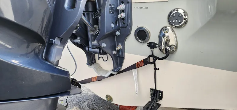 Slide: The Image of 2023 Grady-White Freedom 235 boat engine and transom detail. - 27