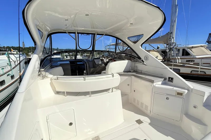 Slide: The Image of 2007 Regal Commodore 3760 IB yacht cockpit with sleek design and modern amenities. - 5