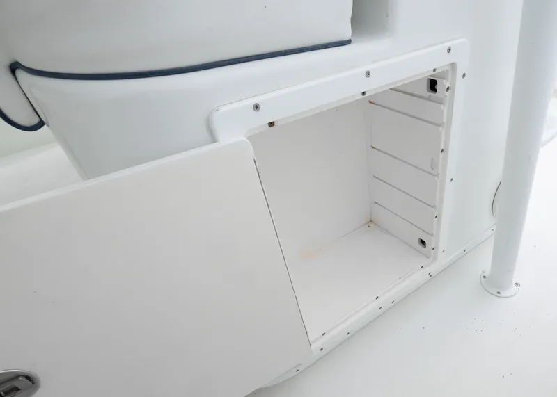 Slide: The Image of Open storage compartment on a 2011 Yellowfin 42 Offshore boat. - 21