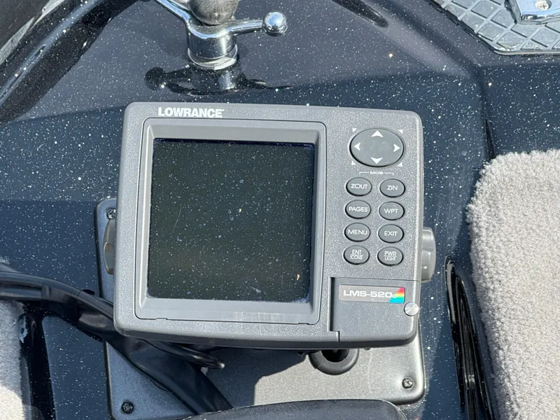 Slide: The Image of Lowrance LMS-520 fish finder on 2009 Triton 18 Explorer boat dashboard. - 10