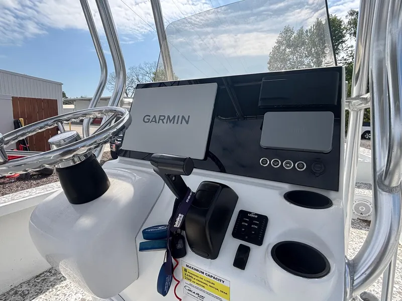 Slide: The Image of Boat console of 2018 Cast & Blast 22 Kings Bay with Garmin navigation system. - 11