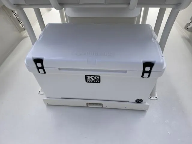 Slide: The Image of White K2 cooler on 2025 Key West 219 FS boat deck. - 33