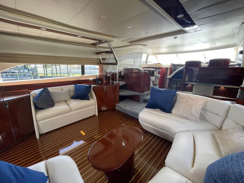 Slide: The Image of Luxurious 2003 Viking Princess 65 yacht interior with elegant seating and modern design. - 15