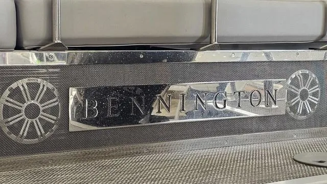 Slide: The Image of 2020 Bennington SX 23 Premium boat with stylish metal detailing and speakers. - 33