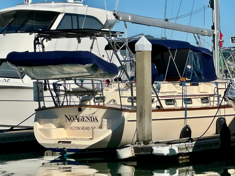 Slide: The Image of 2006 Island Packet 485 Center Cockpit yacht docked at marina, Hilton Head, SC. - 6