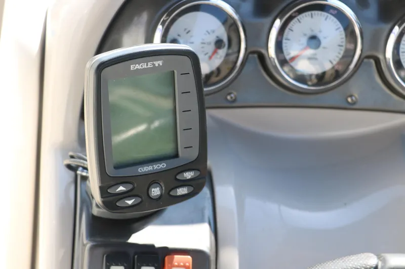 Slide: The Image of Dashboard of 2009 Hurricane FunDeck 226 OB with Eagle Cuda 300 fish finder. - 29