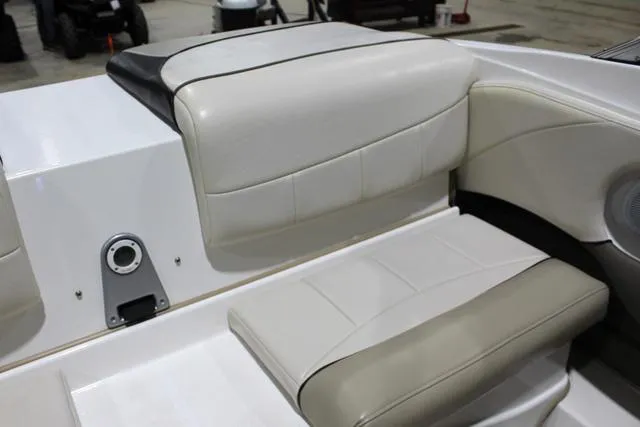 Slide: The Image of 2007 Campion Allante 545i BR boat interior with white and beige seating. - 14