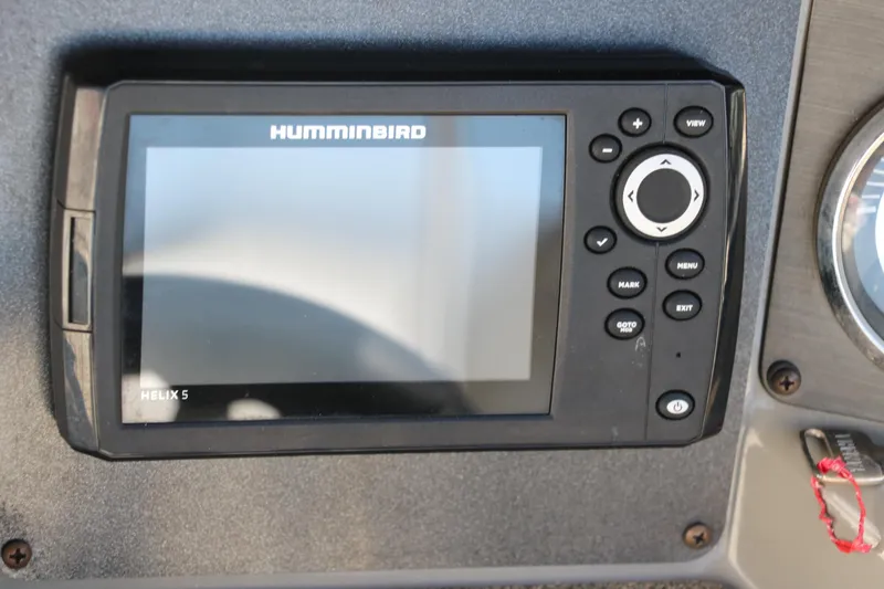 Slide: The Image of Humminbird Helix 5 fish finder on 2018 Stingray 212 SC dashboard. - 38