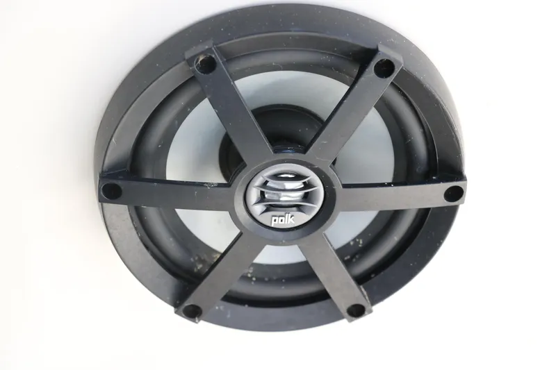Slide: The Image of Polk audio speaker in a 2018 Stingray 212 SC boat. - 45