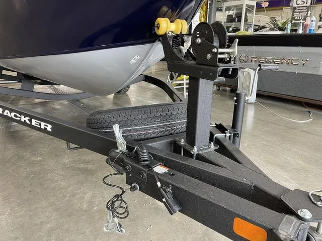 Slide: The Image of 2025 Tracker Pro Guide™ V-175 Combo boat trailer with spare tire and winch system. - 11