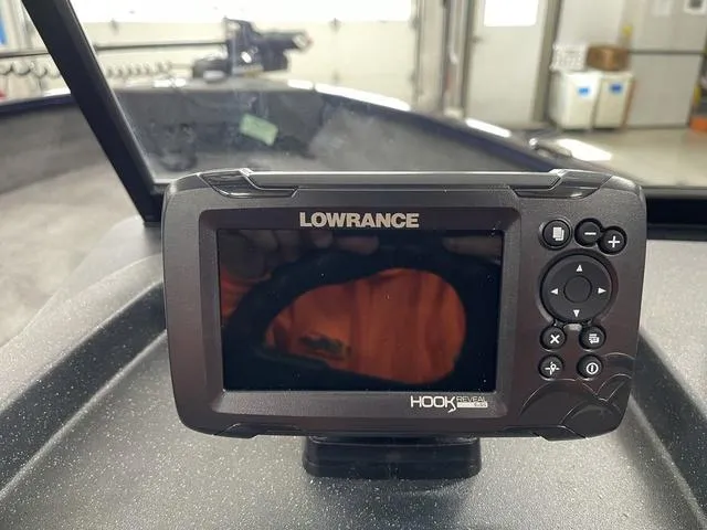 Slide: The Image of Lowrance Hook Reveal fish finder on 2025 Tracker Pro Guide V-175 Combo boat. - 24