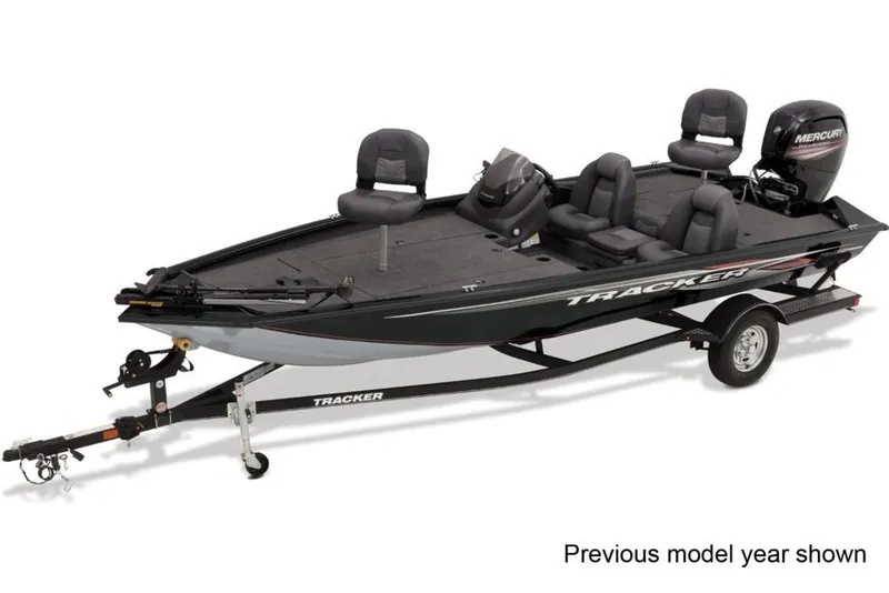 Slide: The Image of 2022 Tracker Pro Team 190 TX fishing boat on trailer, side view. - 5
