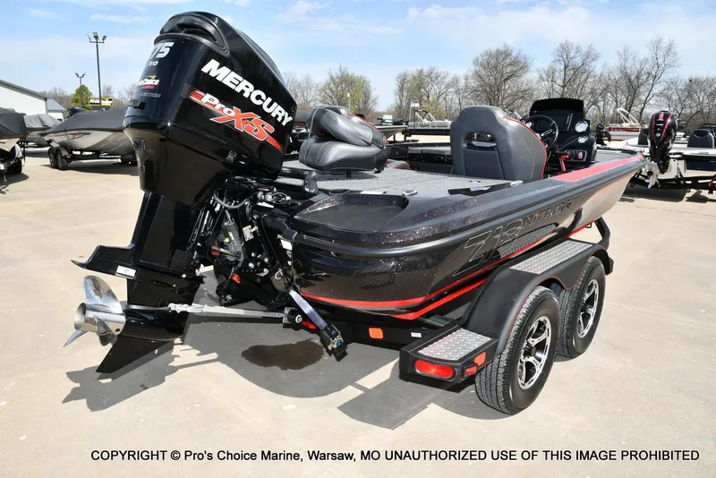 Slide: The Image of 2018 Nitro Z18 Pro boat with Mercury 175 Pro-XS engine on trailer. - 18
