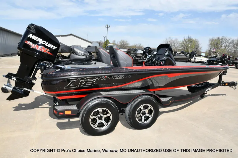 Slide: The Image of 2018 Nitro Z18 Pro boat with Mercury 175 Pro-XS engine on trailer. - 20