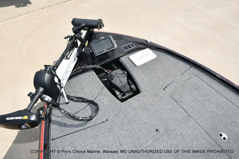 Slide: The Image of 2018 Nitro Z18 Pro boat deck with Garmin electronics and Minn Kota trolling motor. - 49