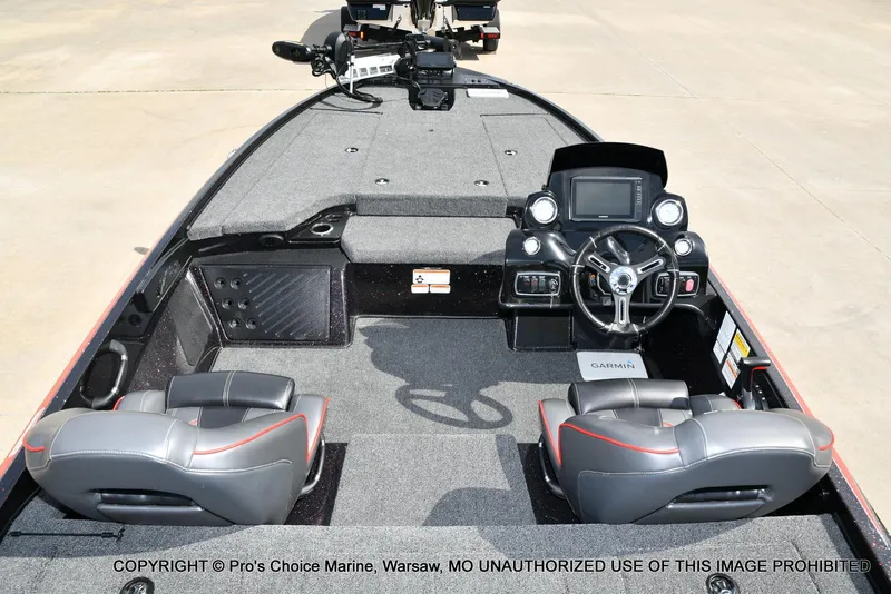 Slide: The Image of 2018 Nitro Z18 Pro boat interior with steering wheel and Garmin electronics. - 8