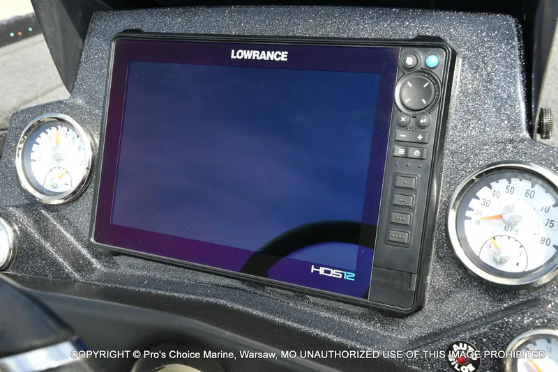 Slide: The Image of Dashboard of 2022 Nitro Z21 XL Pro with Lowrance HDS12 display and gauges. - 7
