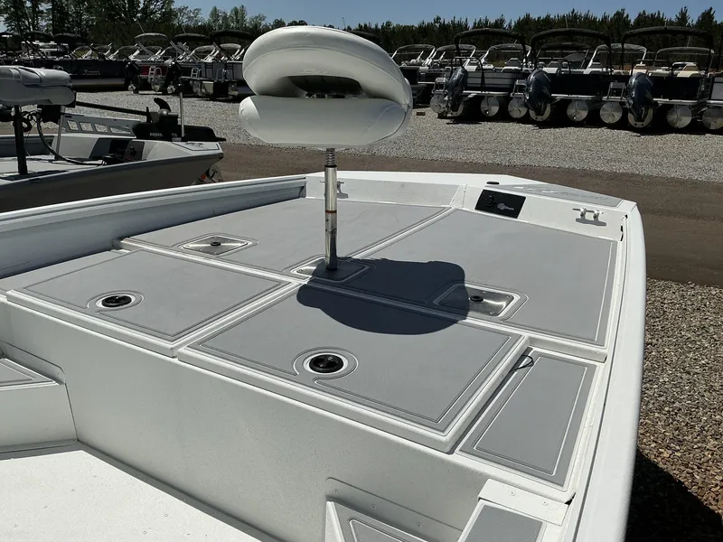 Slide: The Image of 2025 G3 Bay 20 boat deck with seating and storage compartments. - 3
