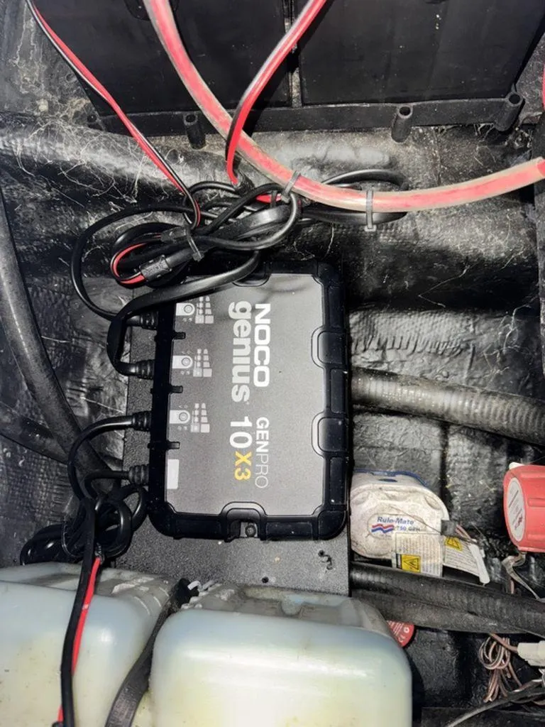 Slide: The Image of NOCO Genius 10X3 battery charger in 2016 Triton 18 TrX boat. - 20