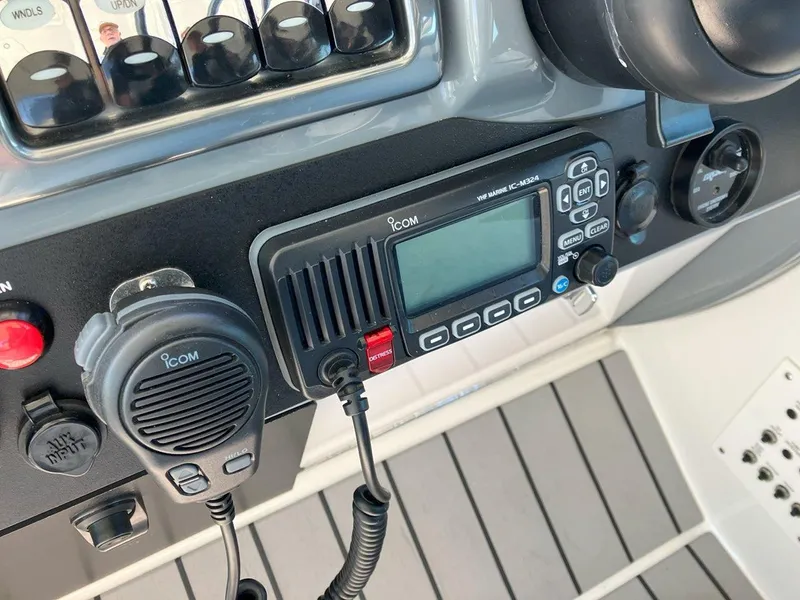 Slide: The Image of Control panel of a 2016 Formula 37 PC boat with Icom radio equipment. - 29