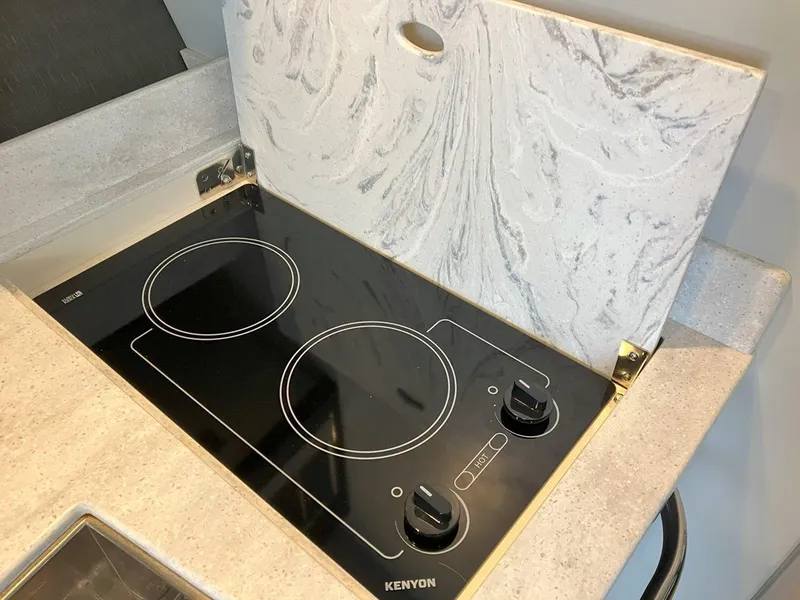 Slide: The Image of Modern Kenyon stovetop in 2016 Formula 37 PC yacht kitchen. - 45