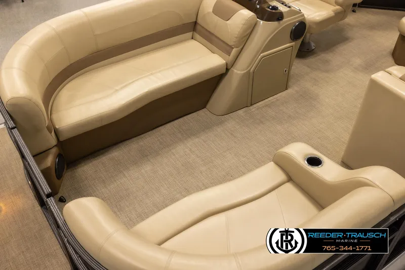 Slide: The Image of Luxurious seating on a 2017 Crest 200 L CPT pontoon boat with beige upholstery. - 10